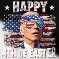 Joe Biden 4th Of July Shirts Happy 4th Of Easter American US Flag Toddler Fine Jersey T-Shirt thumb 2