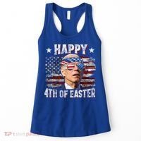 Joe Biden 4th Of July Shirts Happy 4th Of Easter American US Flag Women's Tank Top thumb 0