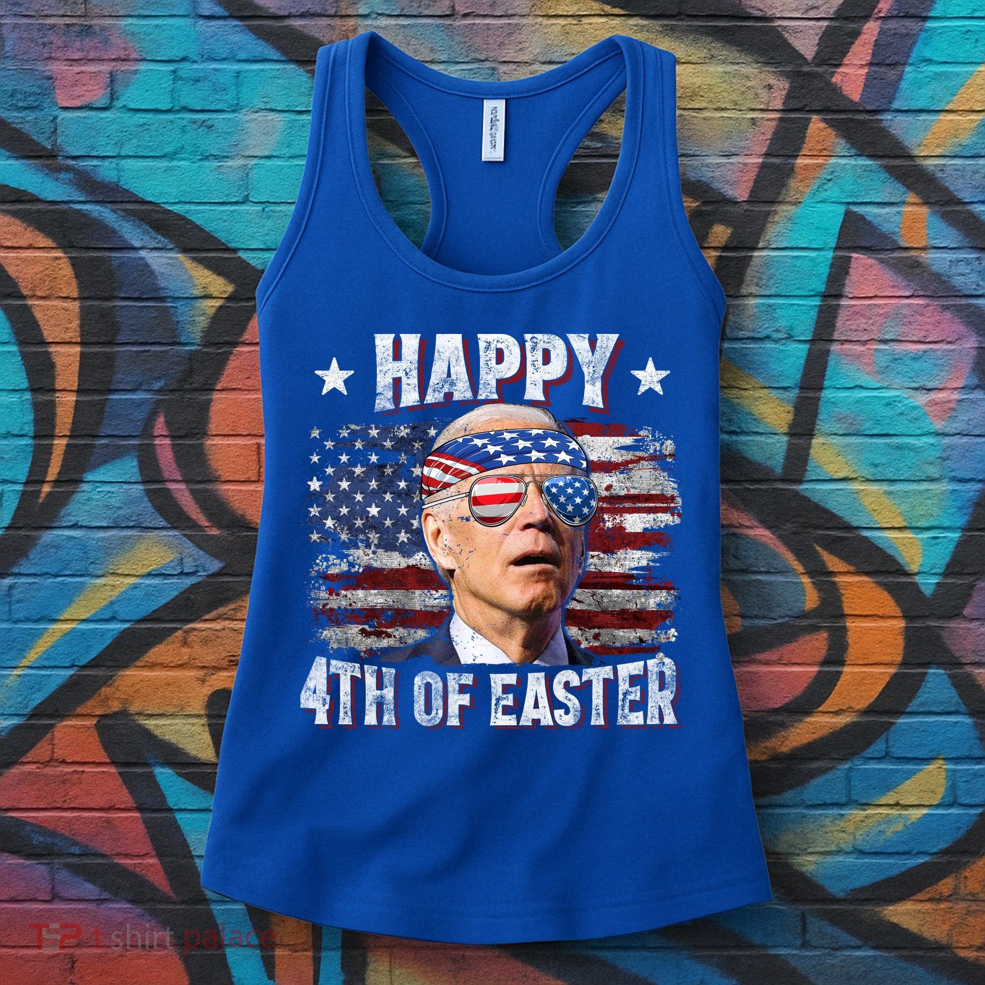 Joe Biden 4th Of July Shirts Happy 4th Of Easter American US Flag Women's Tank Top