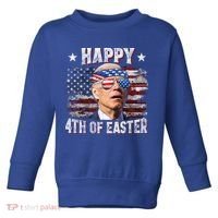 Joe Biden 4th Of July Shirts Happy 4th Of Easter American US Flag Toddler Sweatshirt thumb 0