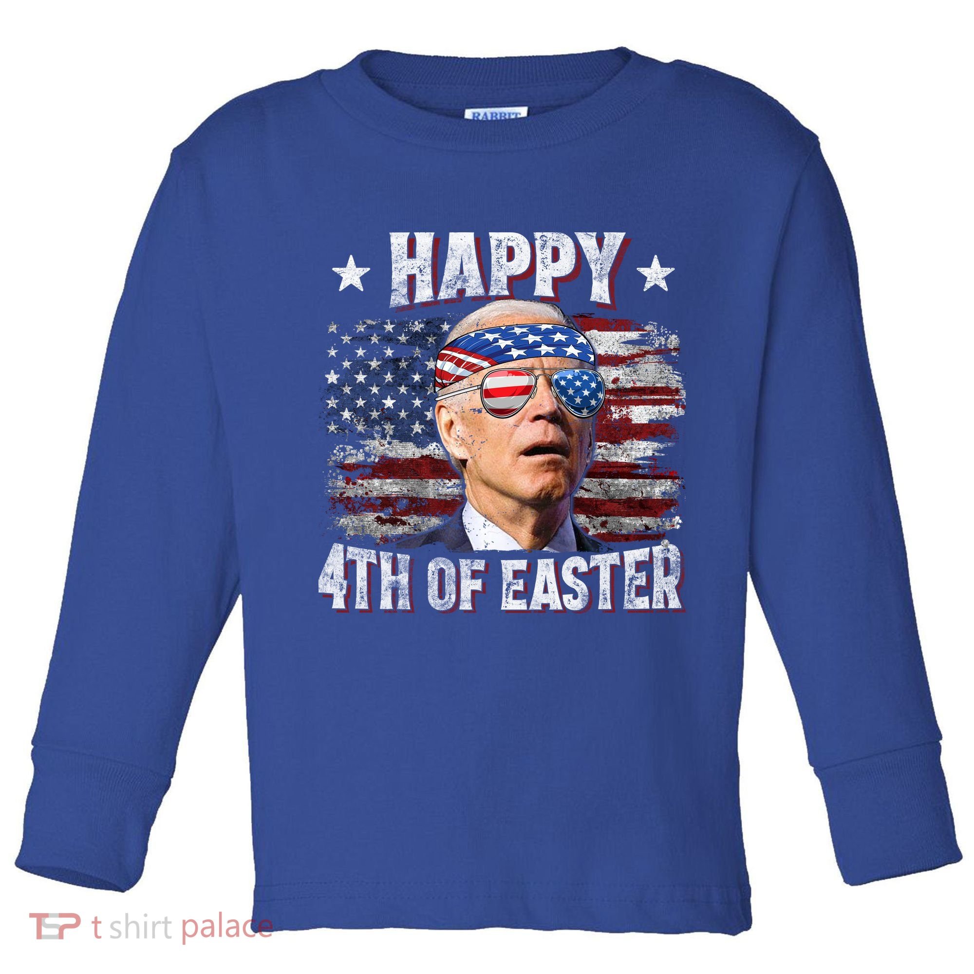 Joe Biden 4th Of July Shirts Happy 4th Of Easter American US Flag Toddler Long Sleeve Shirt