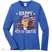 Joe Biden 4th Of July Shirts Happy 4th Of Easter American US Flag Women's Long Sleeve Shirt thumb 0