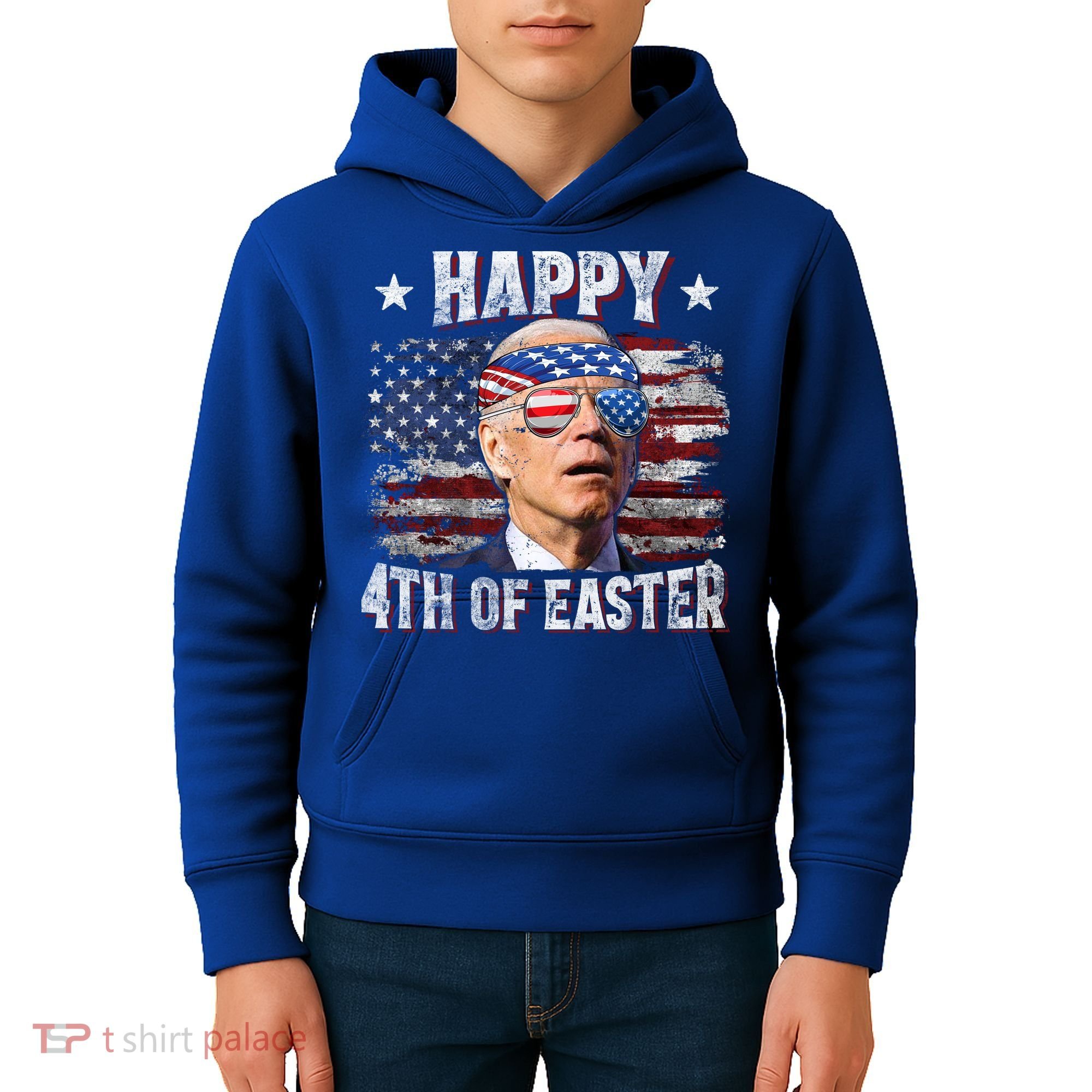 Joe Biden 4th Of July Shirts Happy 4th Of Easter American US Flag Kids Hoodie