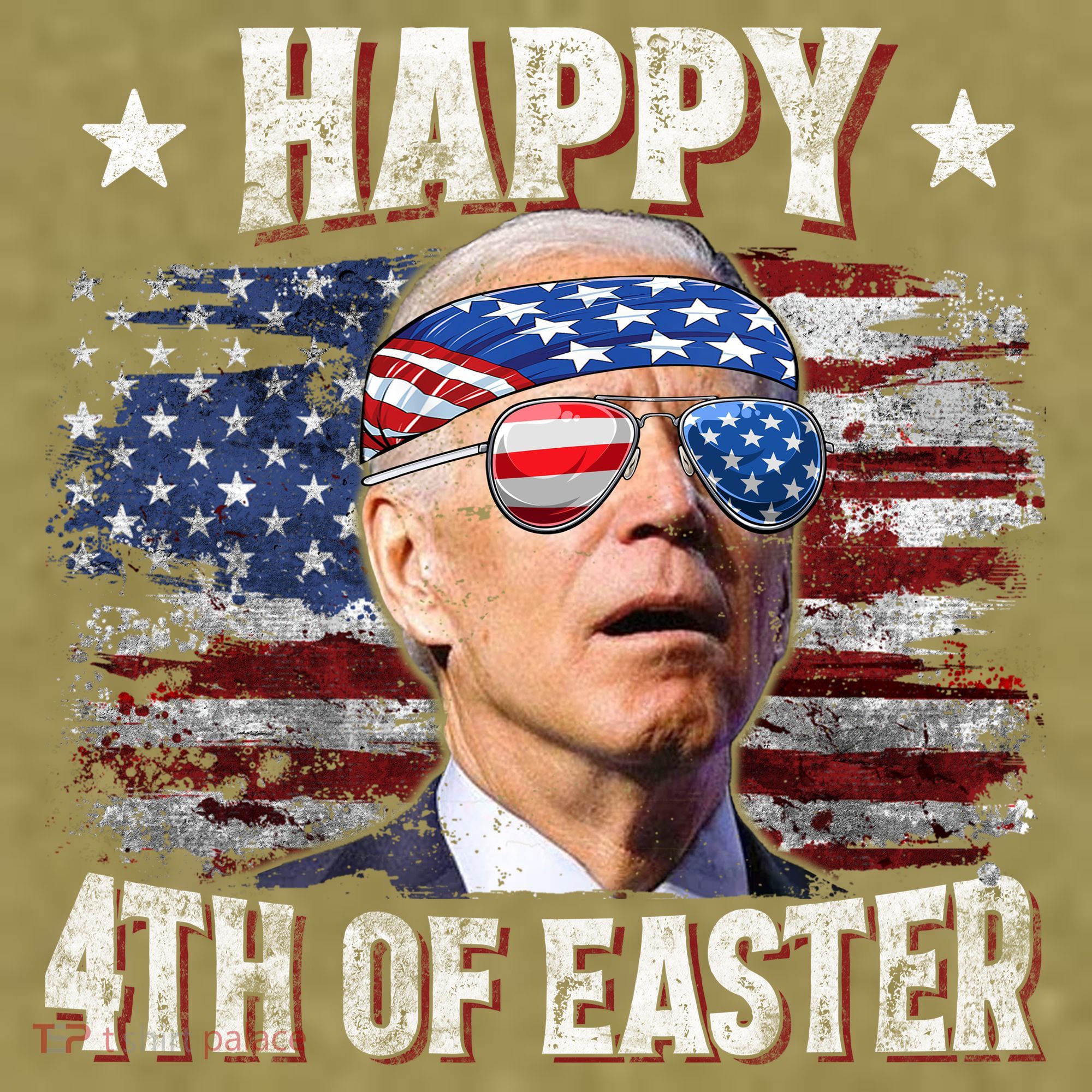 Joe Biden 4th Of July Shirts Happy 4th Of Easter American US Flag Garment-Dyed Women's Muscle Tee