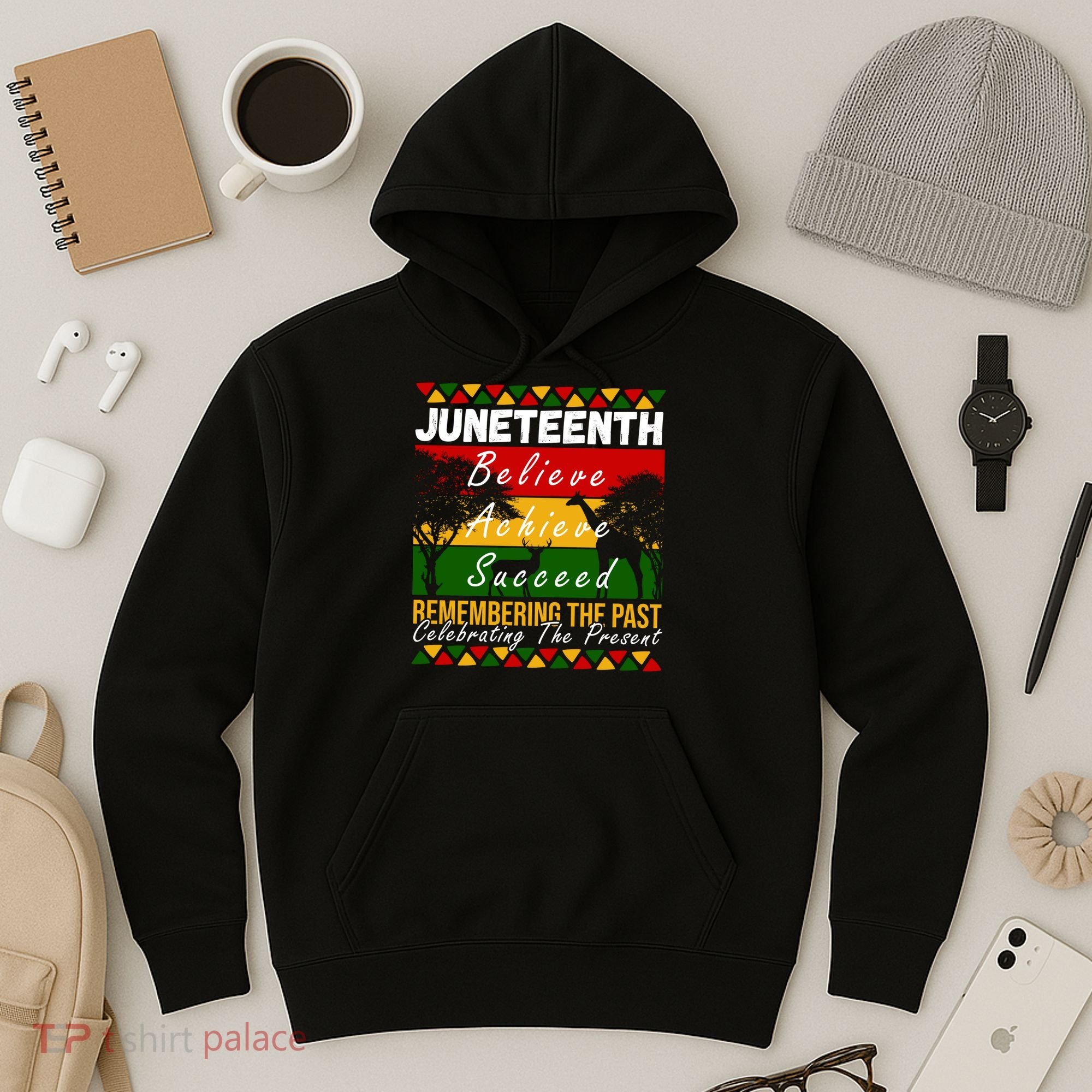 Juneteenth Believe Achieve Succeed Africa Hoodie