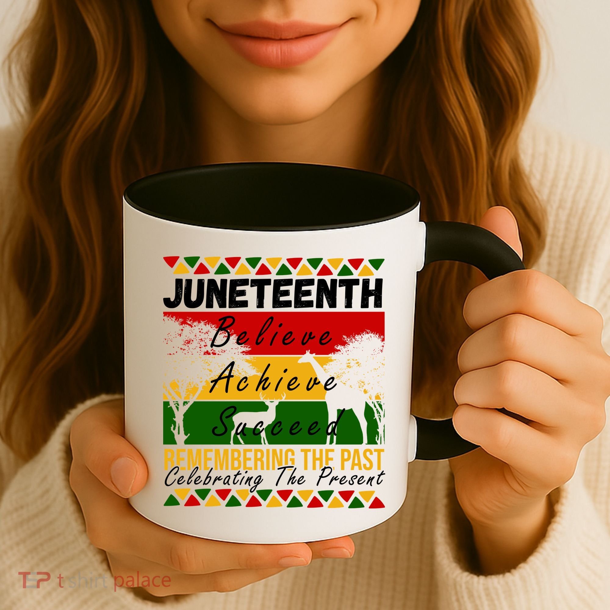 Juneteenth Believe Achieve Succeed Africa Coffee Mug