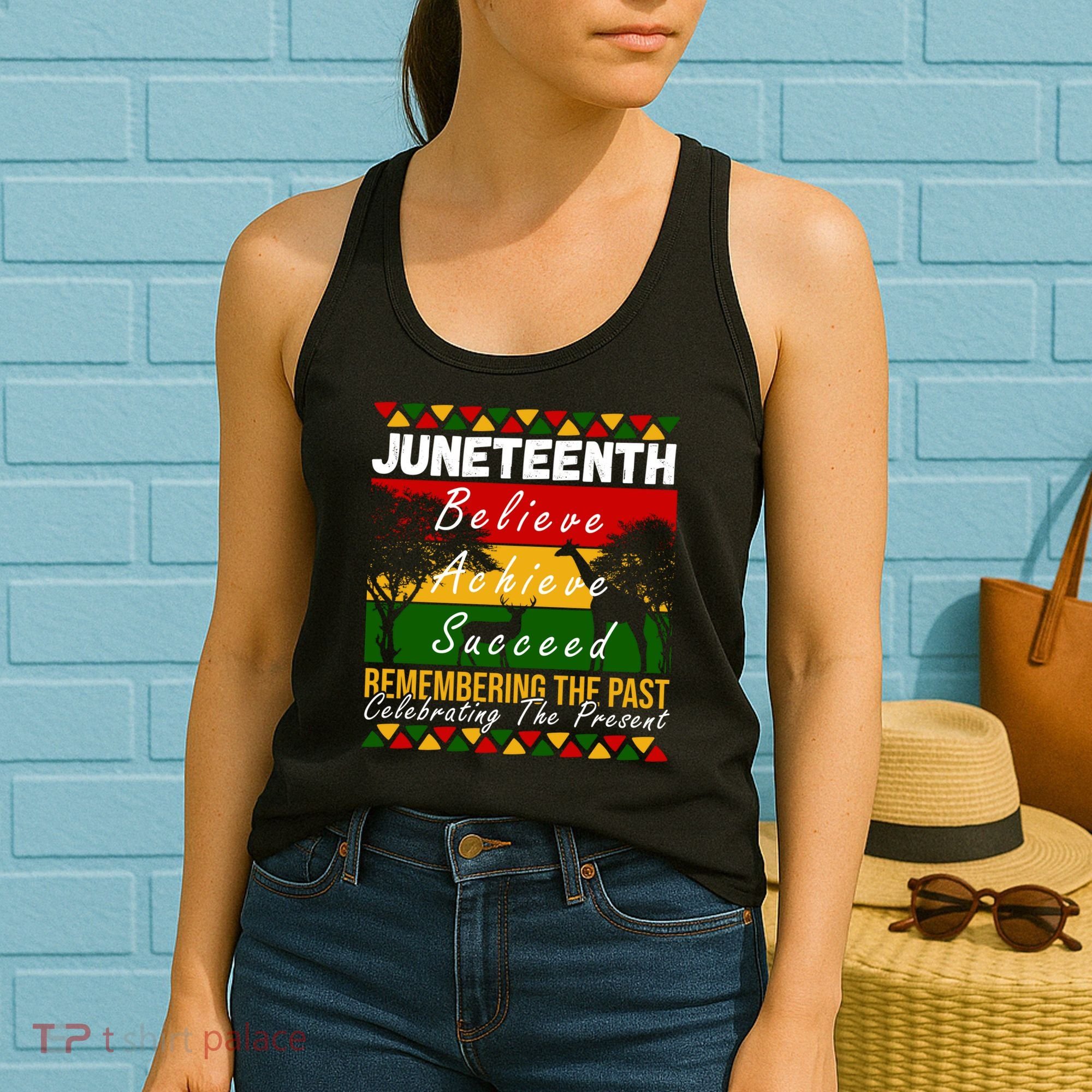 Juneteenth Believe Achieve Succeed Africa Women's Tank Top