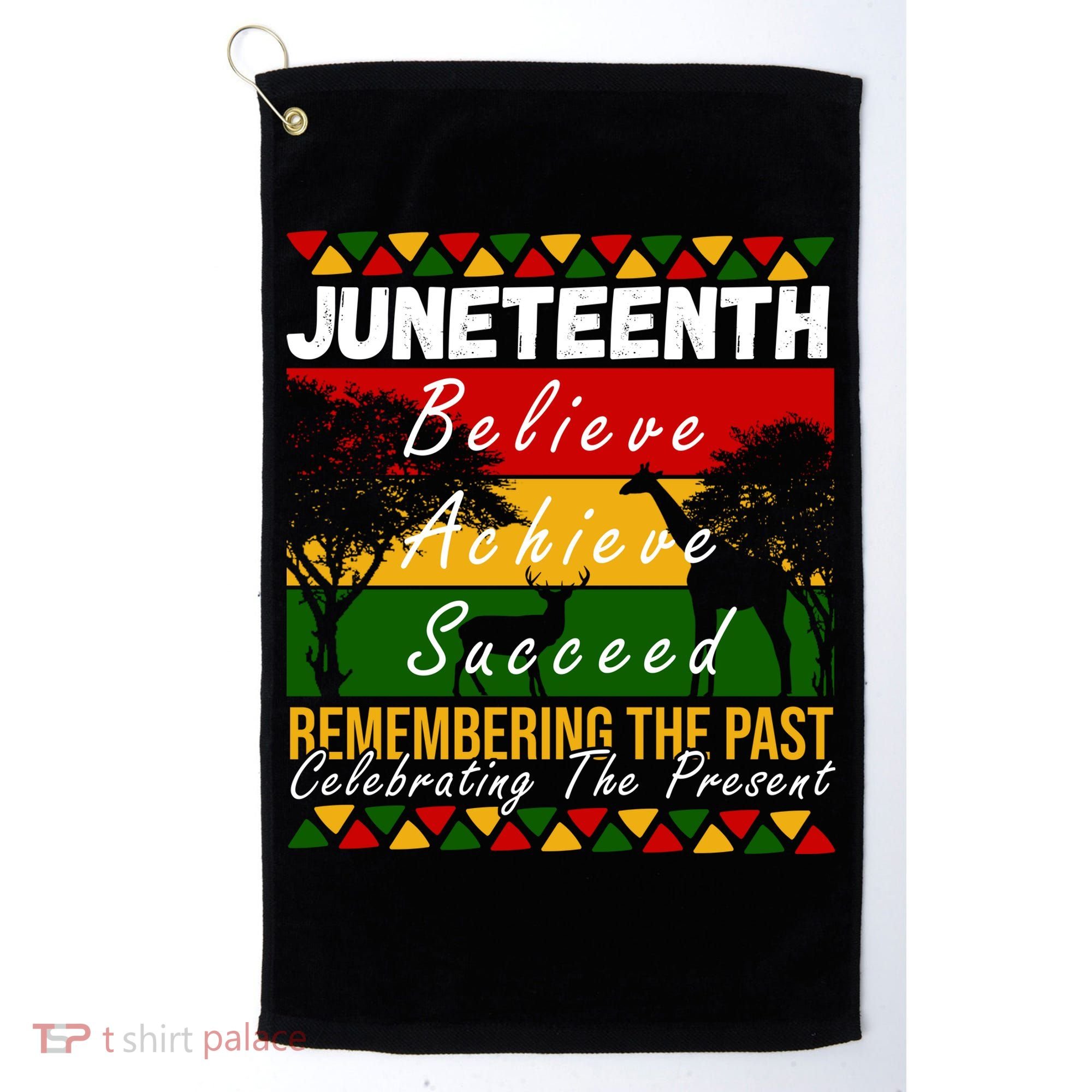 Juneteenth Believe Achieve Succeed Africa Golf Towel