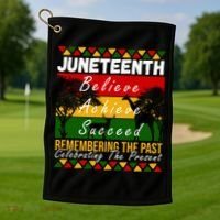 Juneteenth Believe Achieve Succeed Africa Golf Towel thumb 1