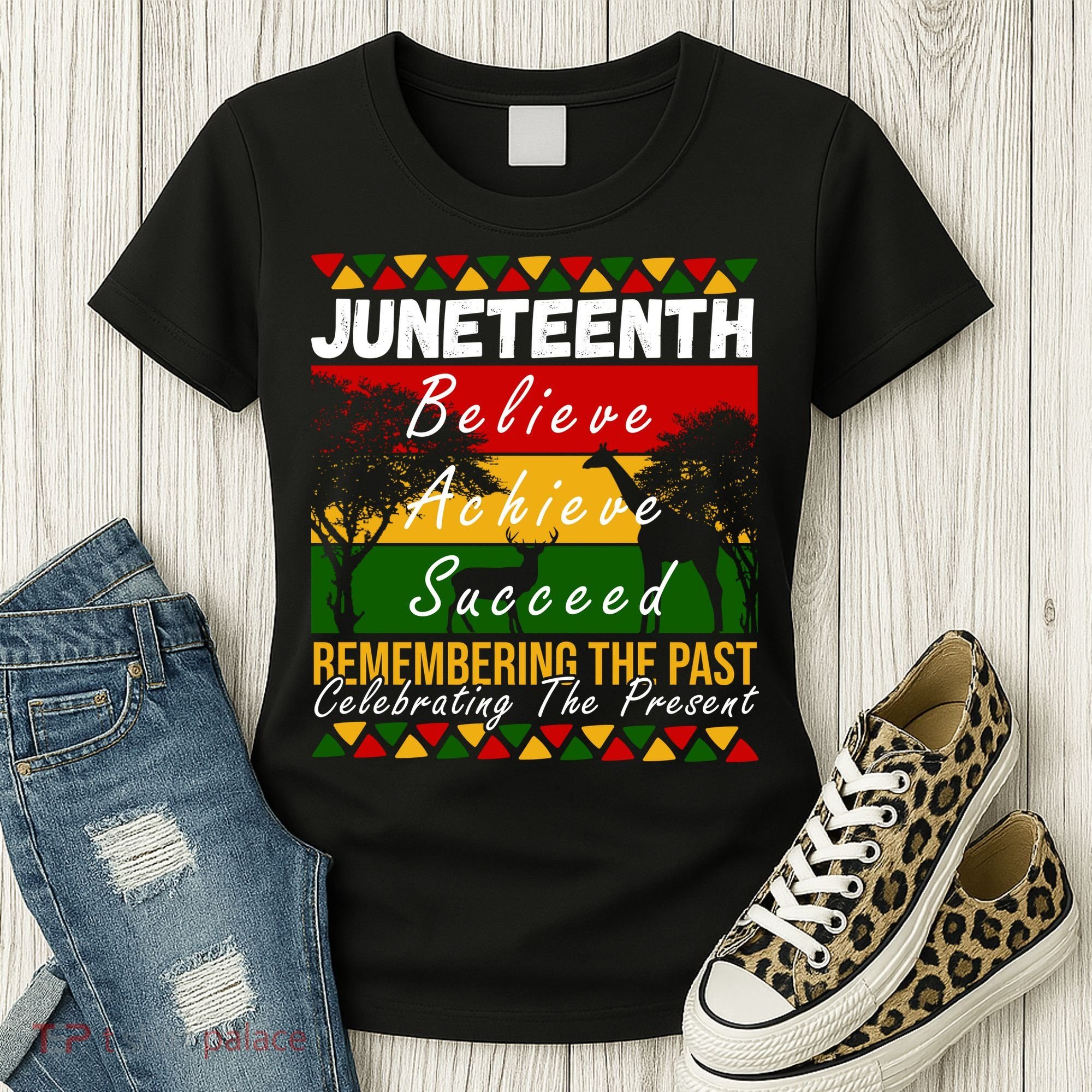 Juneteenth Believe Achieve Succeed Africa Women's T-Shirt