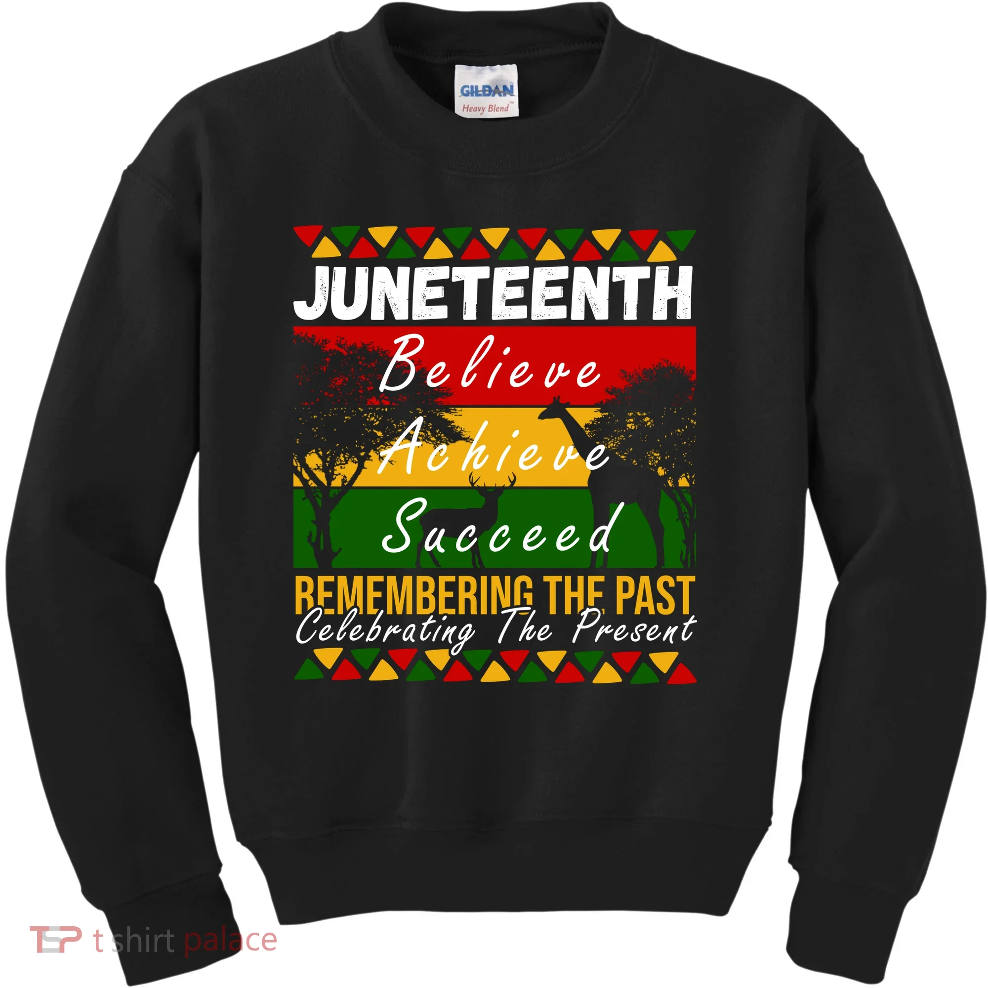 Juneteenth Believe Achieve Succeed Africa Kids Sweatshirt