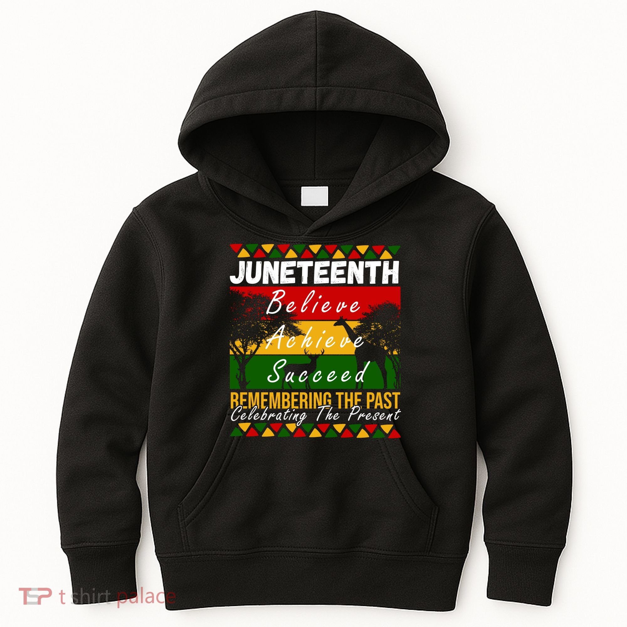 Juneteenth Believe Achieve Succeed Africa Kids Hoodie