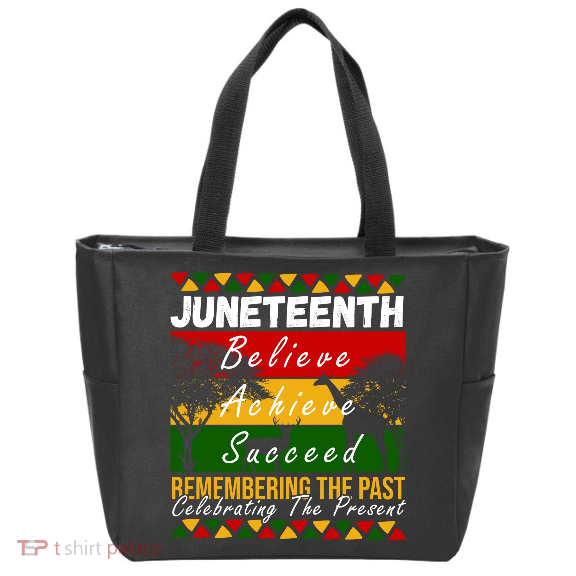 Juneteenth Believe Achieve Succeed Africa Tote Bag