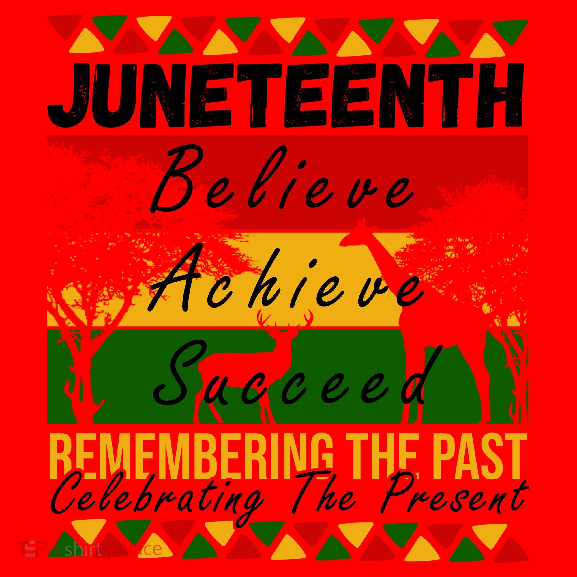 Juneteenth Believe Achieve Succeed Africa Santa Hat