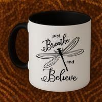 Just Breathe And Believe Dragonfly Print Cool Gift Coffee Mug thumb 2