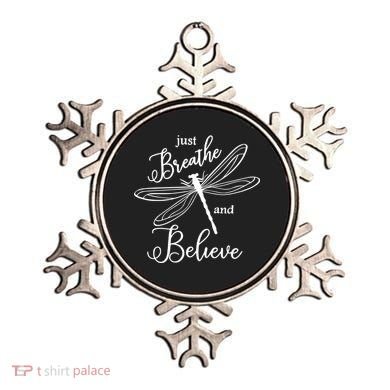 Just Breathe And Believe Dragonfly Print Cool Gift Ornament
