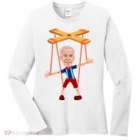 Joe Biden As A Puppet Women's Long Sleeve Shirt thumb 0