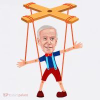 Joe Biden As A Puppet Women's Long Sleeve Shirt thumb 2