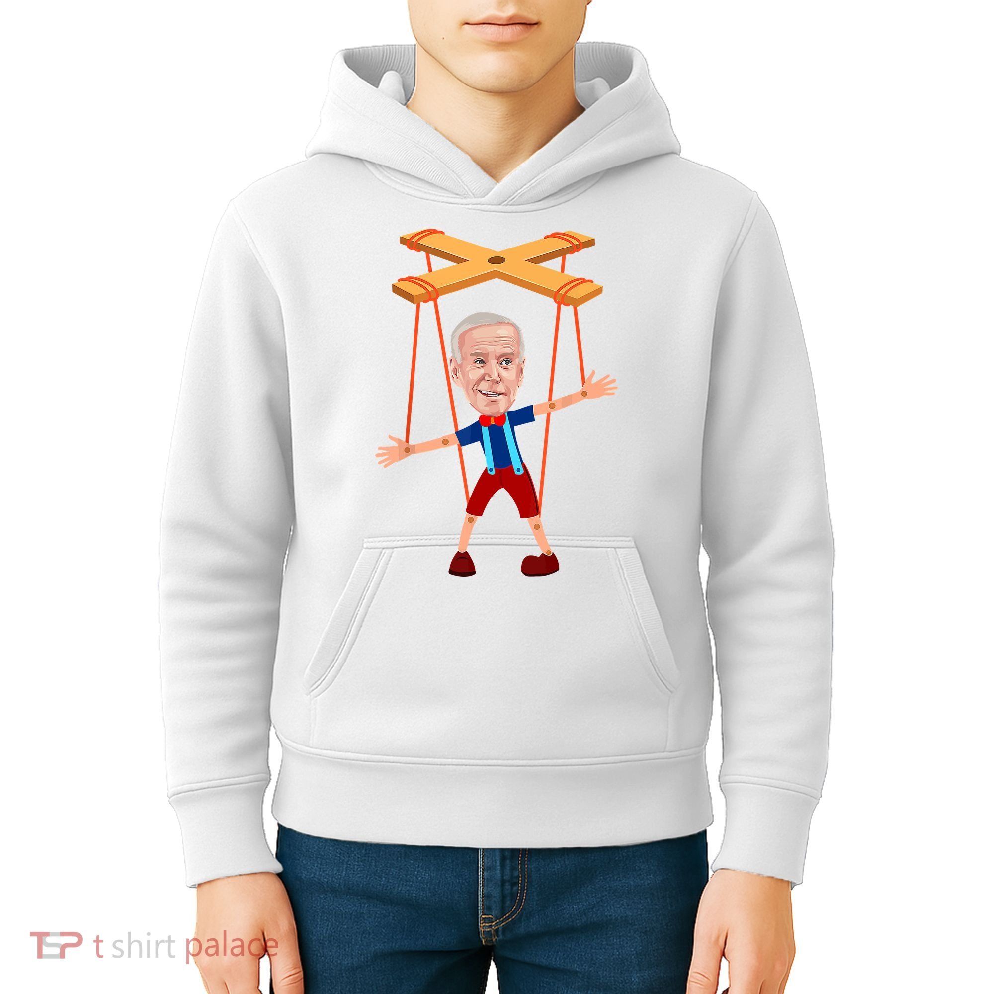 Joe Biden As A Puppet Kids Hoodie