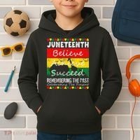 Juneteen Believe Achieve Succeed My Independence Day Kids Hoodie thumb 2