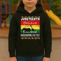 Juneteen Believe Achieve Succeed My Independence Day Kids Hoodie thumb 3
