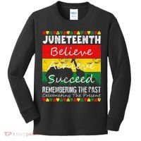 Juneteen Believe Achieve Succeed My Independence Day Kids Long Sleeve Shirt thumb 0