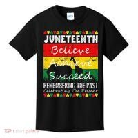 Juneteen Believe Achieve Succeed My Independence Day Kids T-Shirt thumb 0