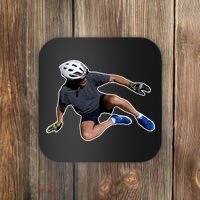 Joe Biden Bicycle Fall Funny Meme Coaster thumb 0