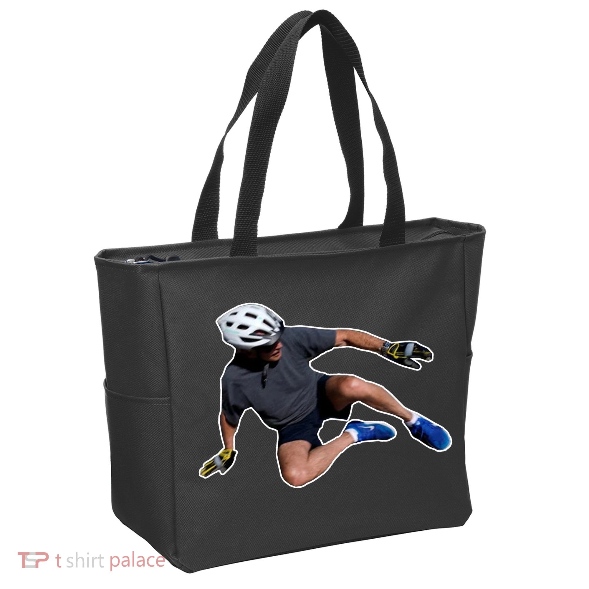 Joe Biden Bicycle Fall Funny Meme Tote Bag