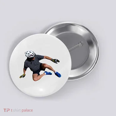 Joe Biden Bicycle Fall Funny Meme Button
