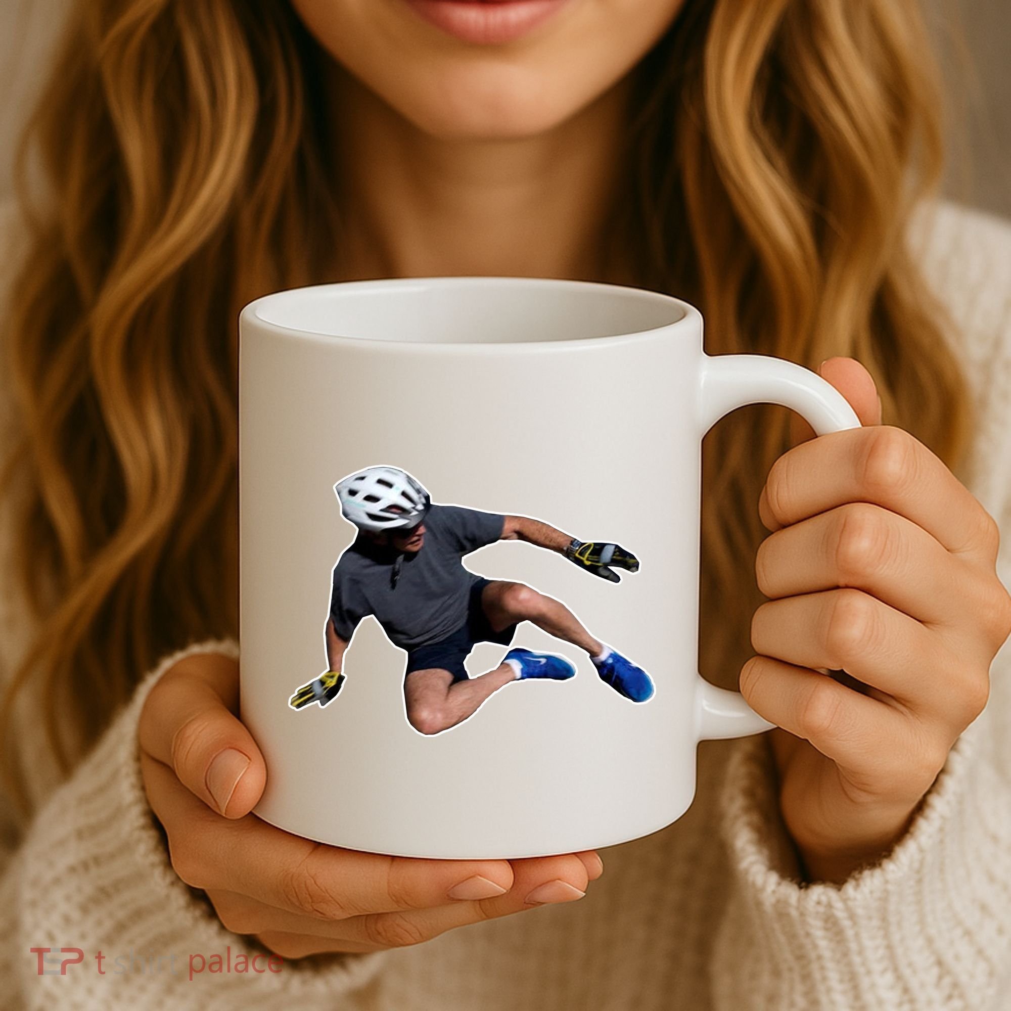 Joe Biden Bicycle Fall Funny Meme Coffee Mug