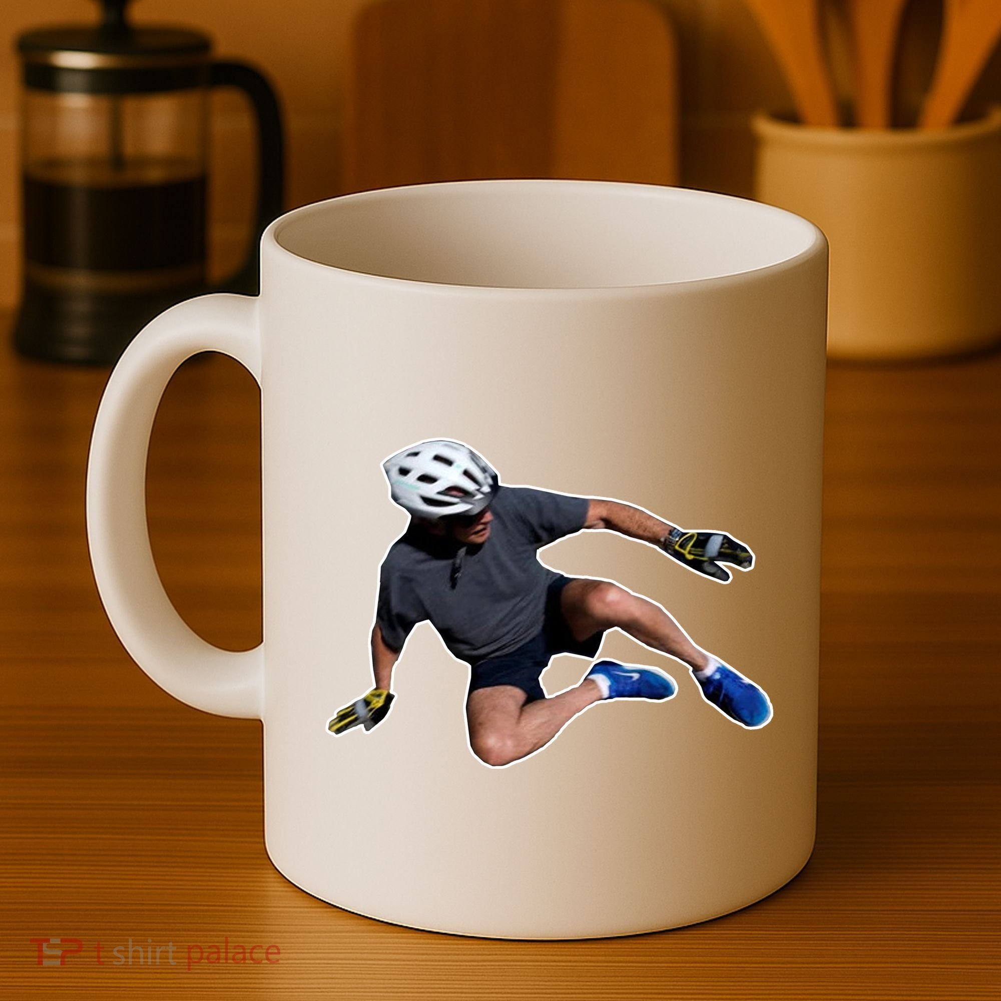 Joe Biden Bicycle Fall Funny Meme Coffee Mug