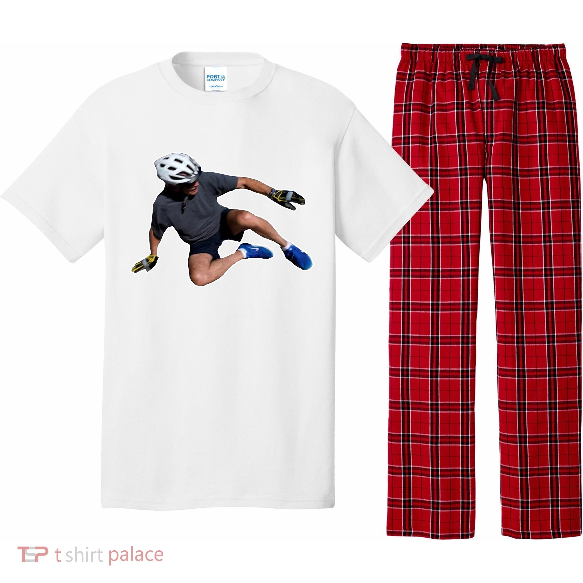 Joe Biden Bicycle Fall Funny Meme Pajama Set
