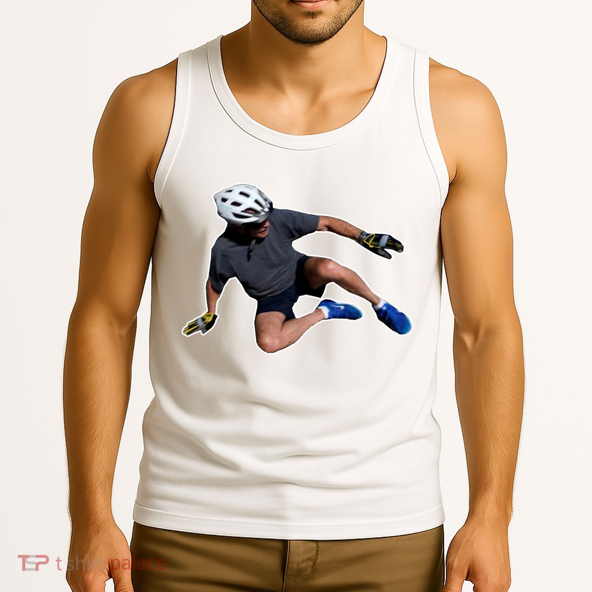 Joe Biden Bicycle Fall Funny Meme Tank Top