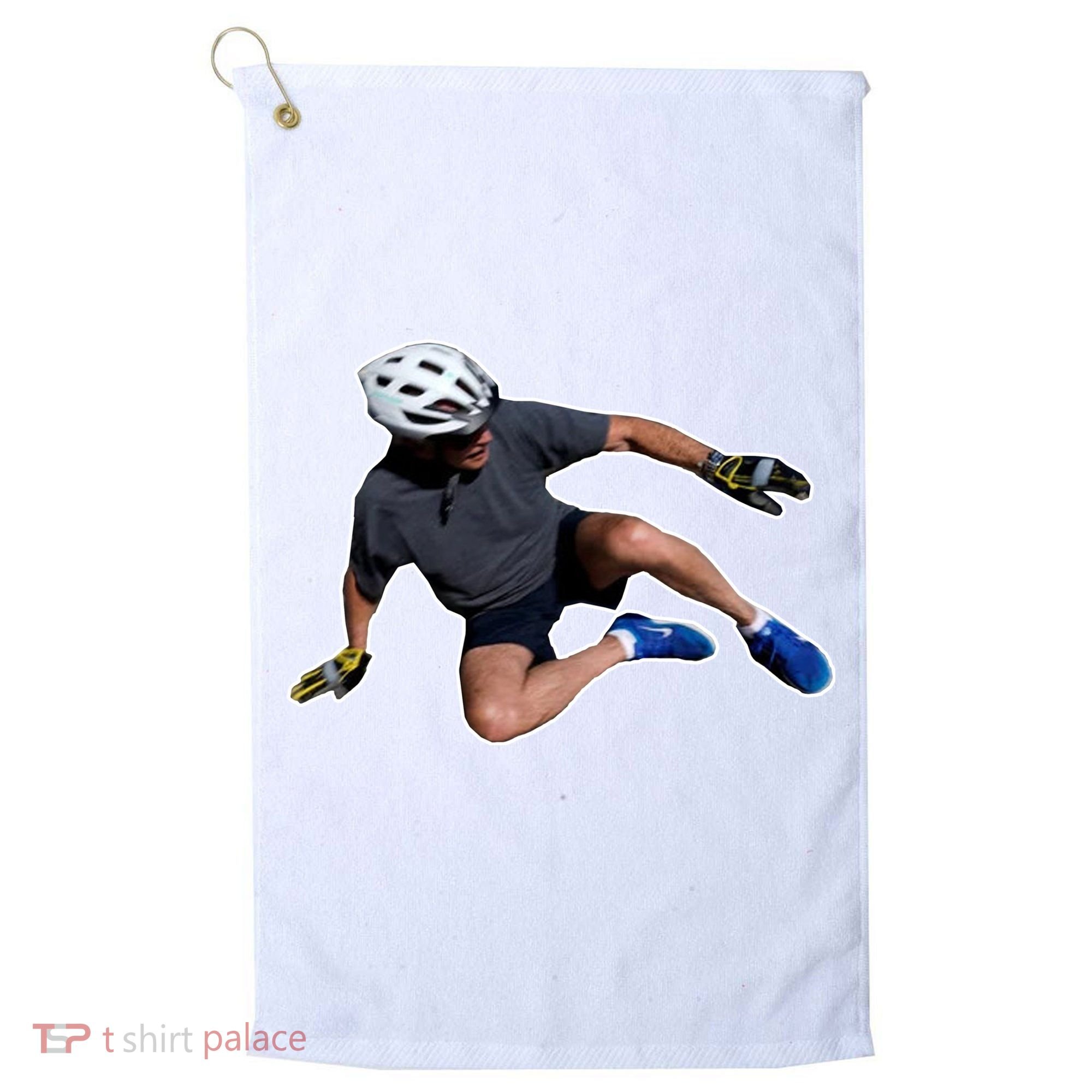Joe Biden Bicycle Fall Funny Meme Golf Towel
