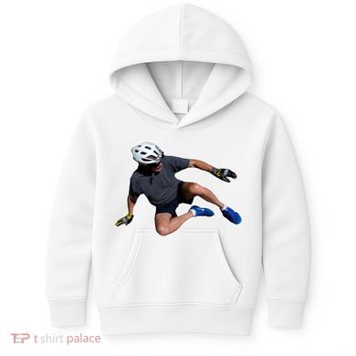 Joe Biden Bicycle Fall Funny Meme Kids Hoodie