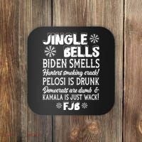 Jingle Bells Biden Smells Funny Republican Christmas Gift Coaster thumb 0