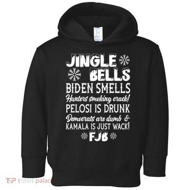 Jingle Bells Biden Smells Funny Republican Christmas Gift Toddler Hoodie