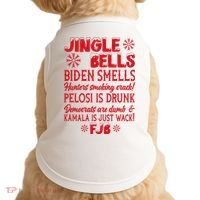 Jingle Bells Biden Smells Funny Republican Christmas Gift Doggie Tank thumb 0