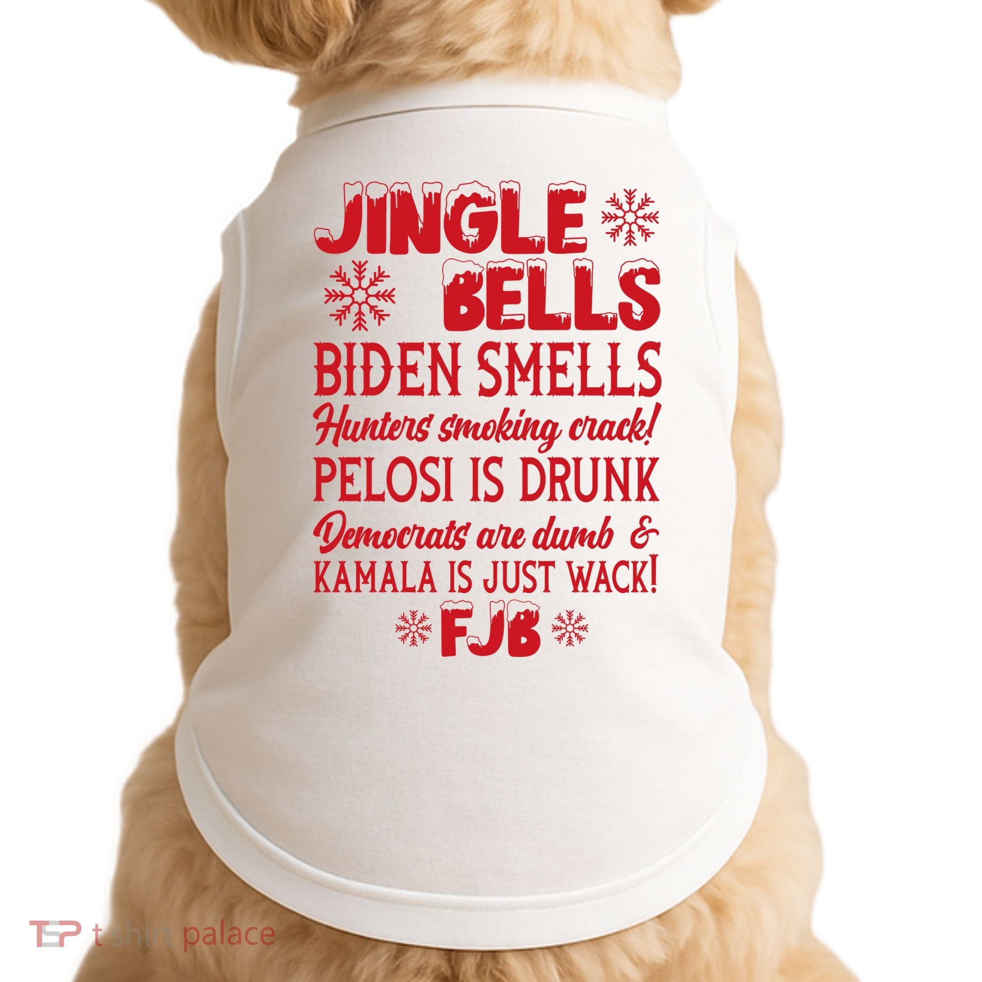 Jingle Bells Biden Smells Funny Republican Christmas Gift Doggie Tank
