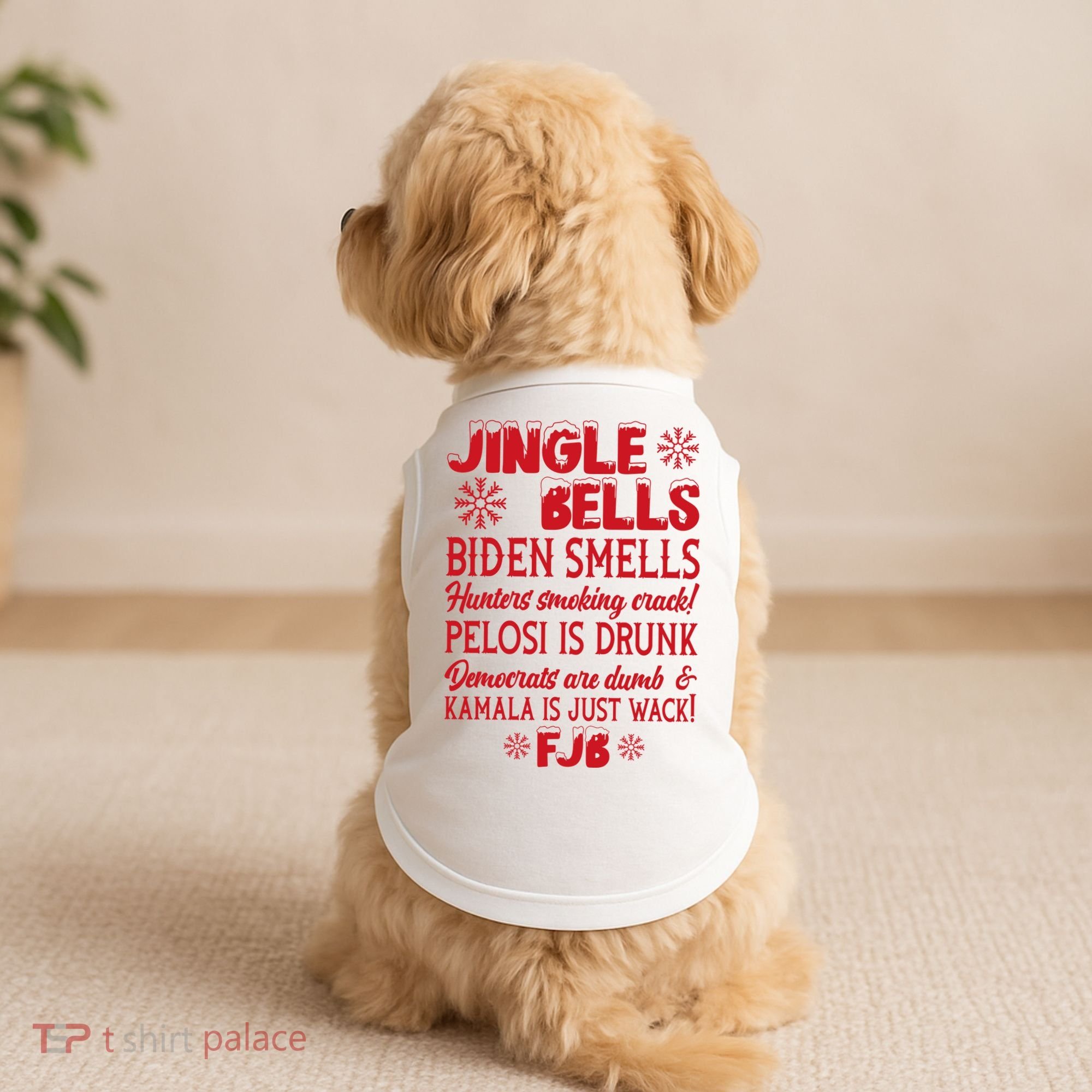 Jingle Bells Biden Smells Funny Republican Christmas Gift Doggie Tank