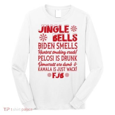 Jingle Bells Biden Smells Funny Republican Christmas Gift Long Sleeve Shirt