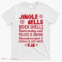 Jingle Bells Biden Smells Funny Republican Christmas Gift T-Shirt thumb 0