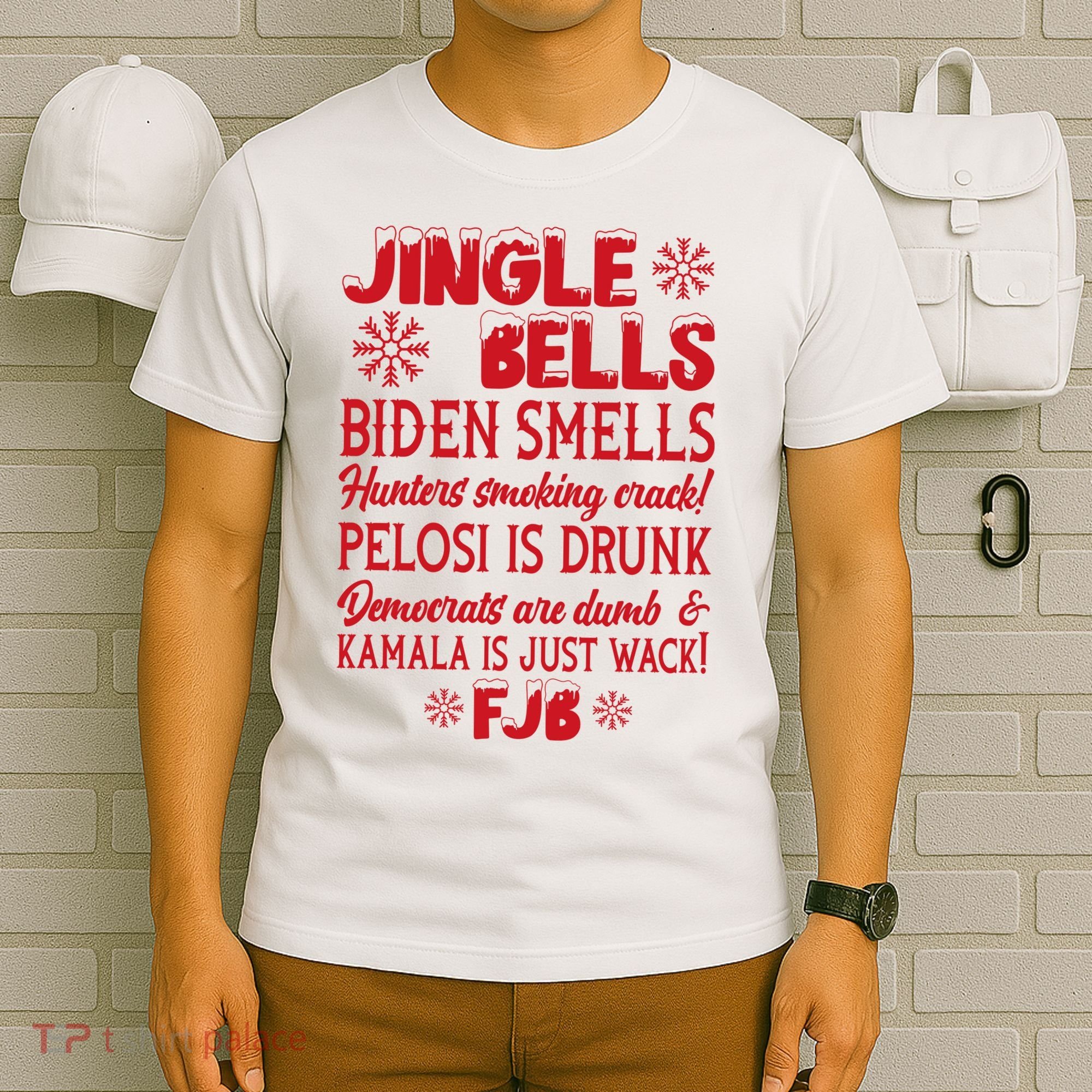 Jingle Bells Biden Smells Funny Republican Christmas Gift T-Shirt