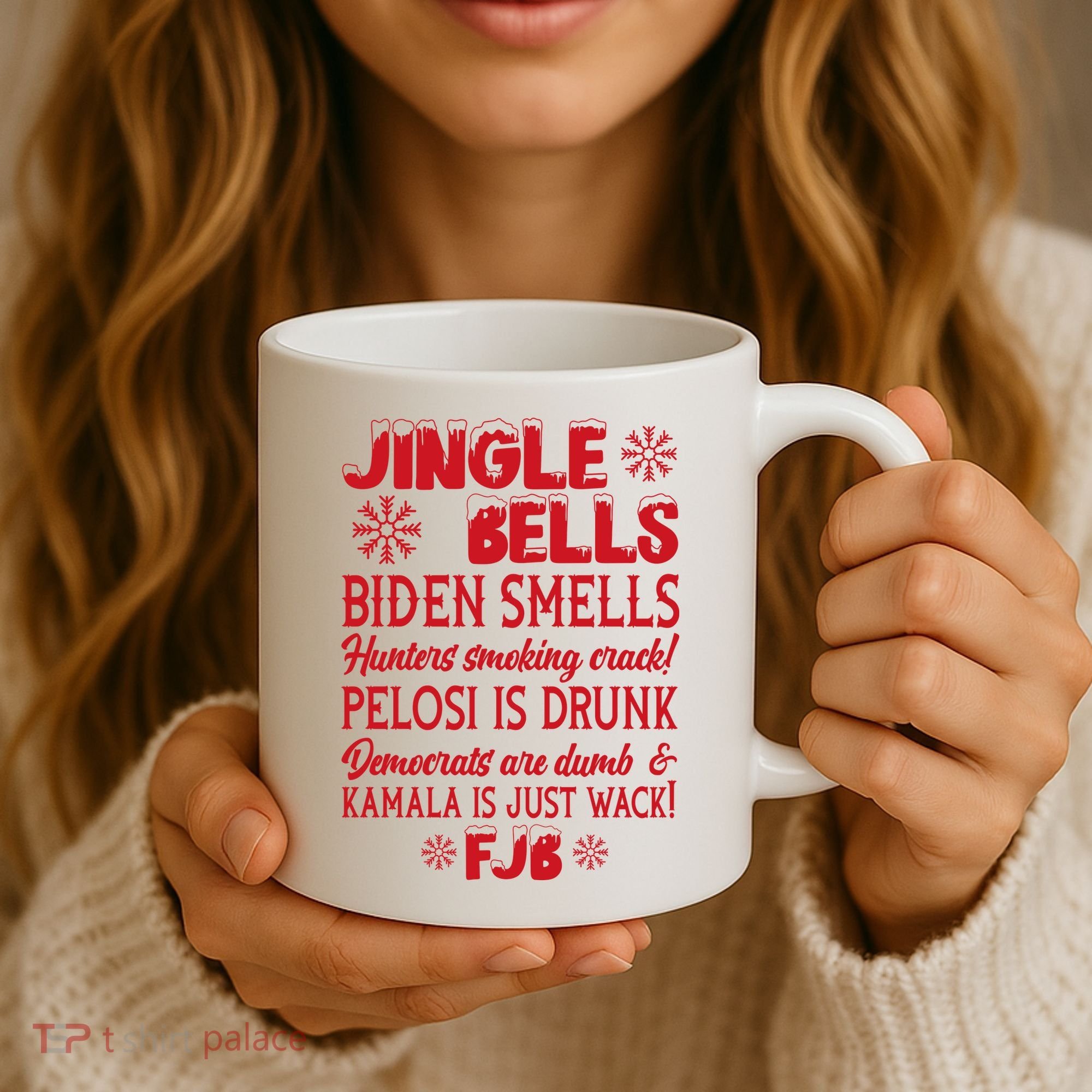 Jingle Bells Biden Smells Funny Republican Christmas Gift Coffee Mug
