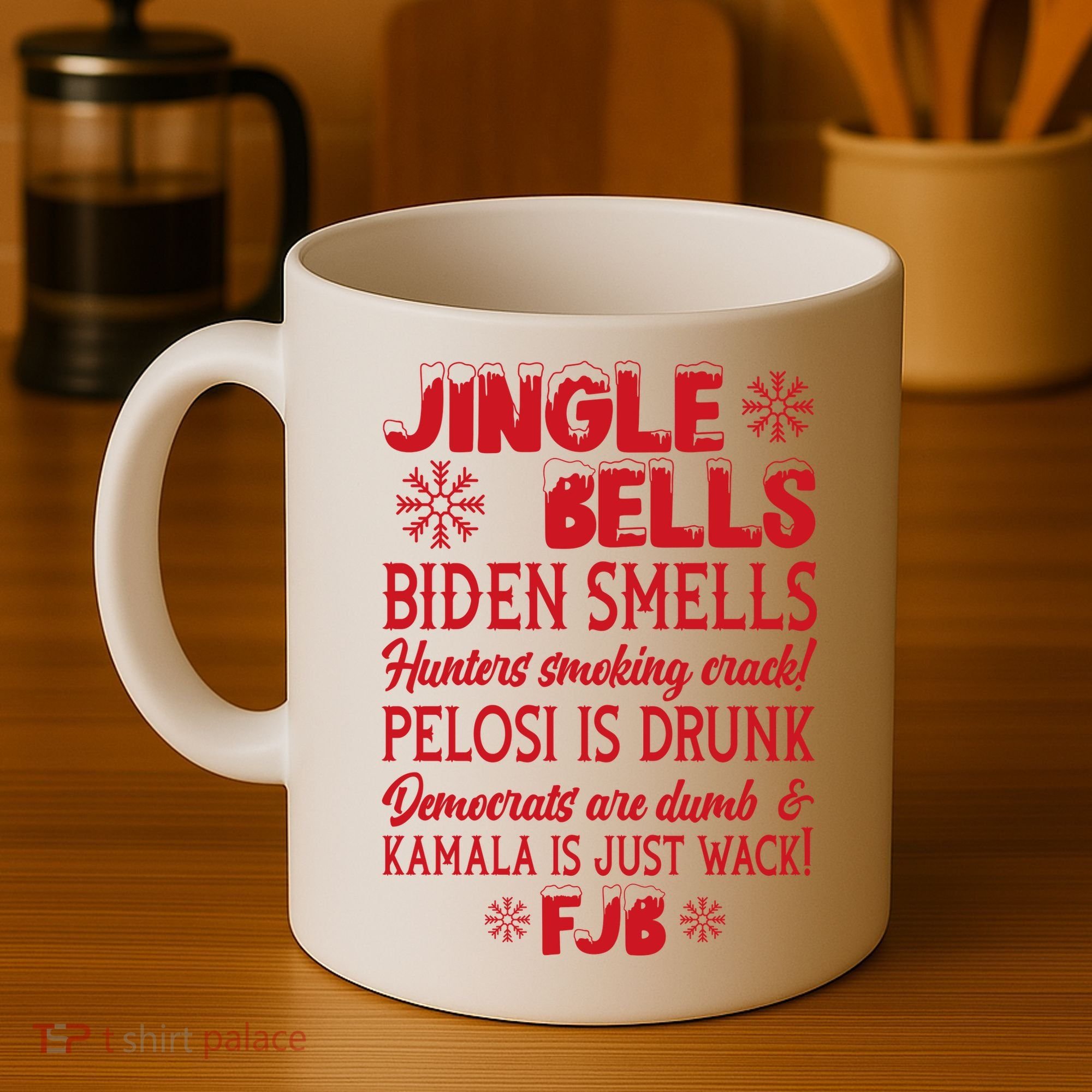 Jingle Bells Biden Smells Funny Republican Christmas Gift Coffee Mug