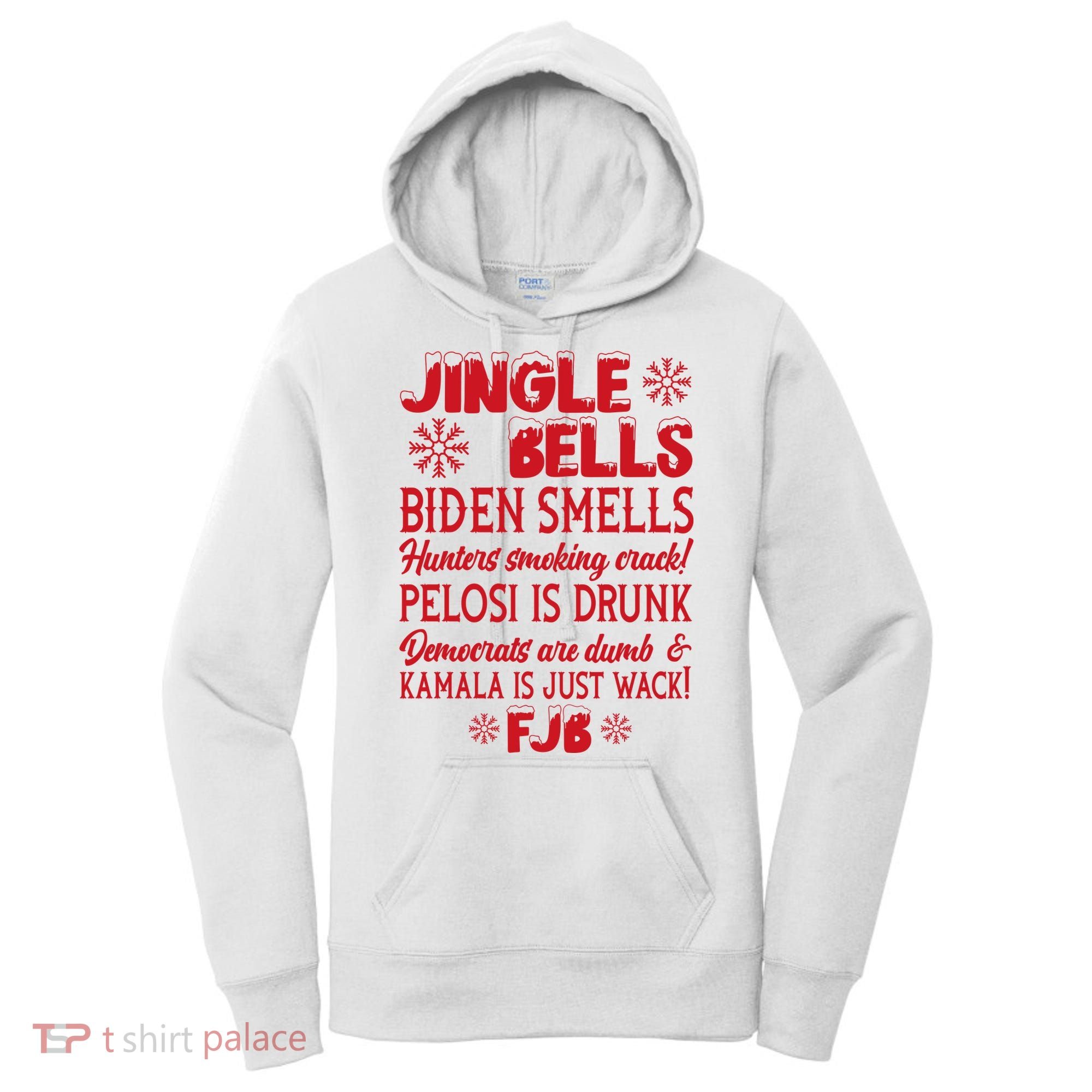 Jingle Bells Biden Smells Funny Republican Christmas Gift Women's Hoodie