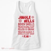 Jingle Bells Biden Smells Funny Republican Christmas Gift Women's Tank Top thumb 0