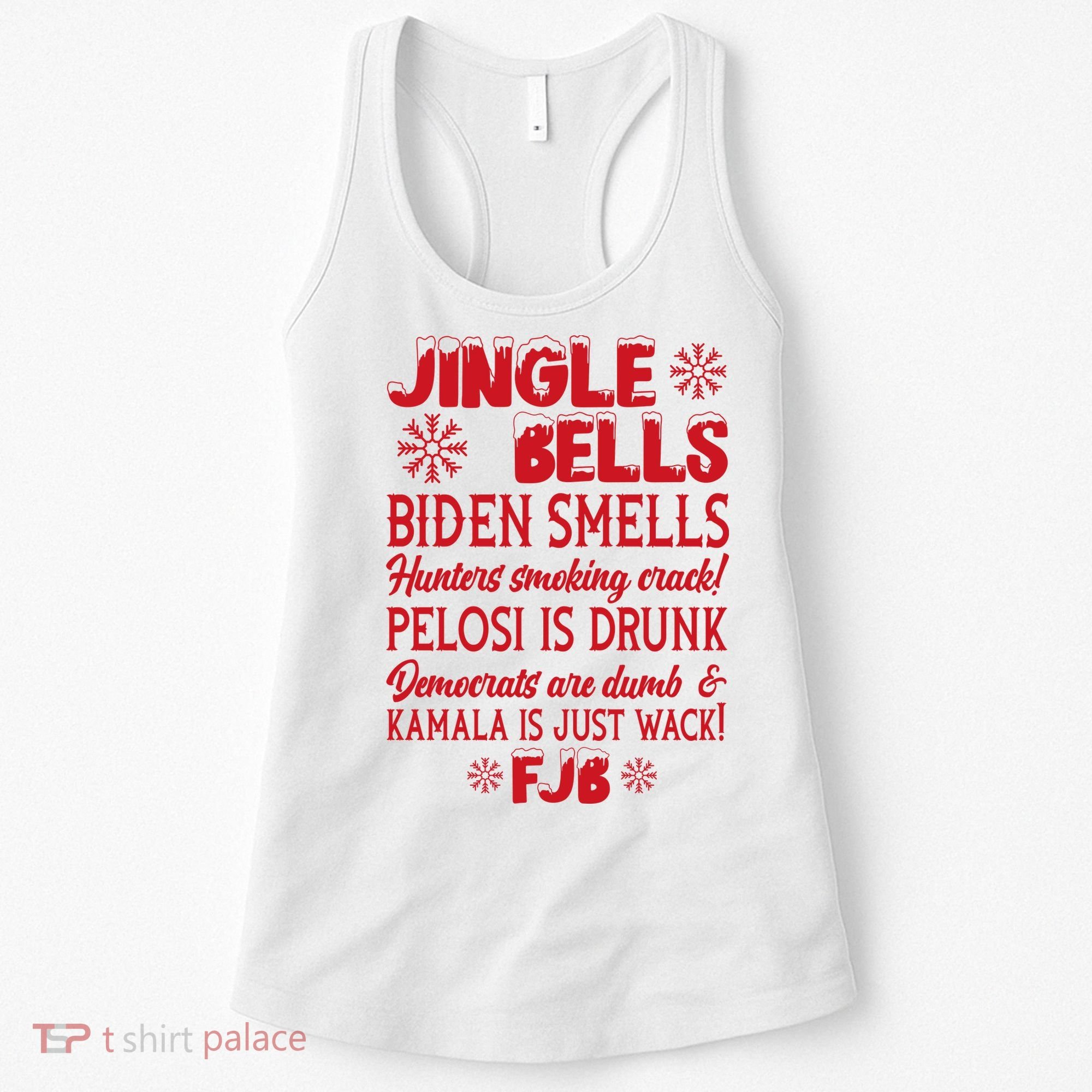 Jingle Bells Biden Smells Funny Republican Christmas Gift Women's Tank Top