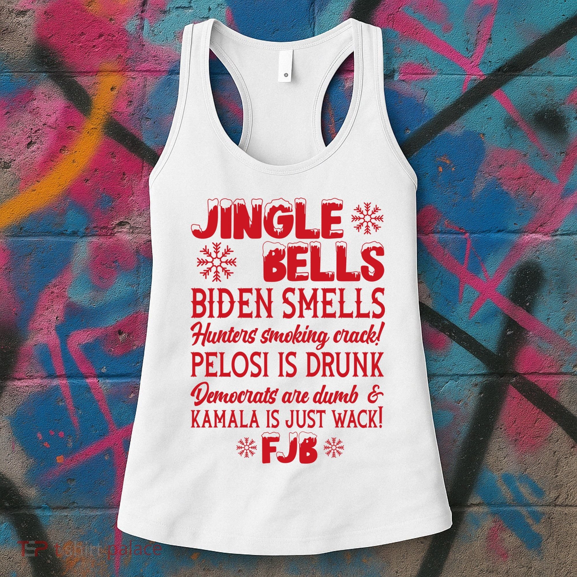 Jingle Bells Biden Smells Funny Republican Christmas Gift Women's Tank Top